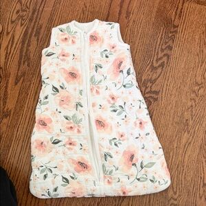 Pottery Barn Kids Floral Zip Sleep Sack - White & Peach